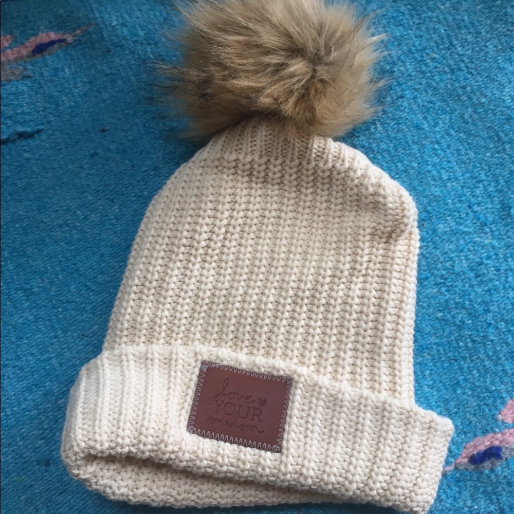 Love Your Melon cuffed Pom Pom beanie